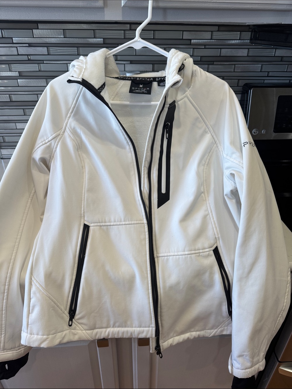 Spyder Women's White Ski Softshell Jacket with Black Trim